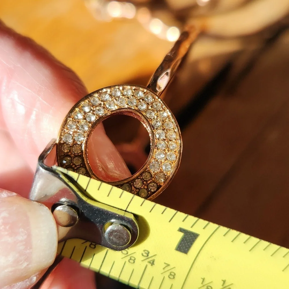 Rose Gold Stack Set Bracelets Rhinestones - Picture 7 of 8